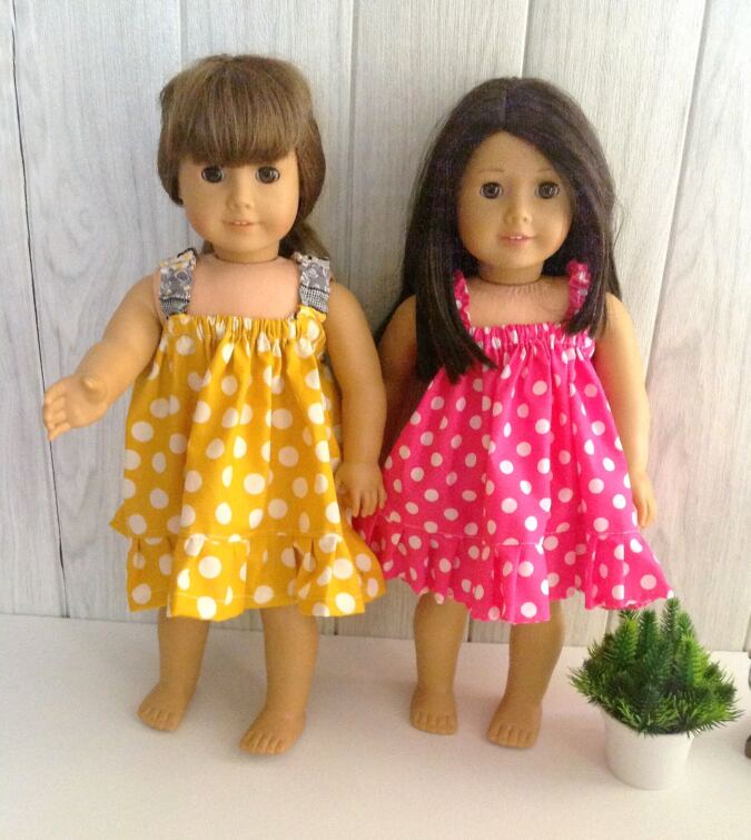 Easy Sundress Sewing Pattern for American Dolls. Sewing Pattern Dress for 18-inch Dolls, Free Pattern.