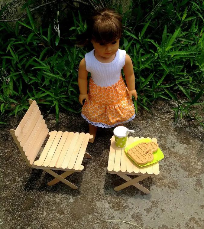 American girl best sale doll table chair