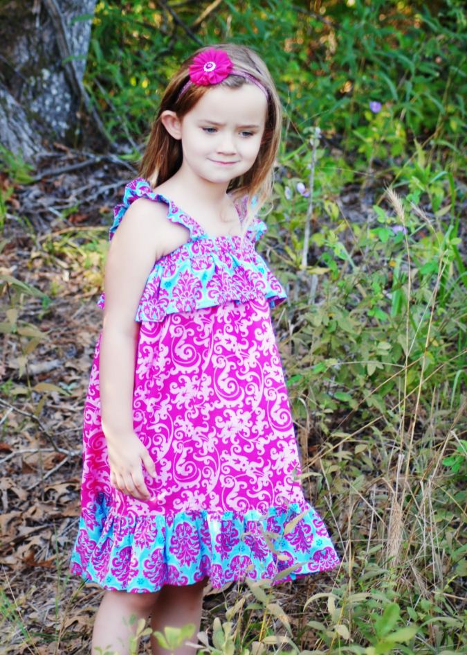 Easy dress sewing pattern for girls.
