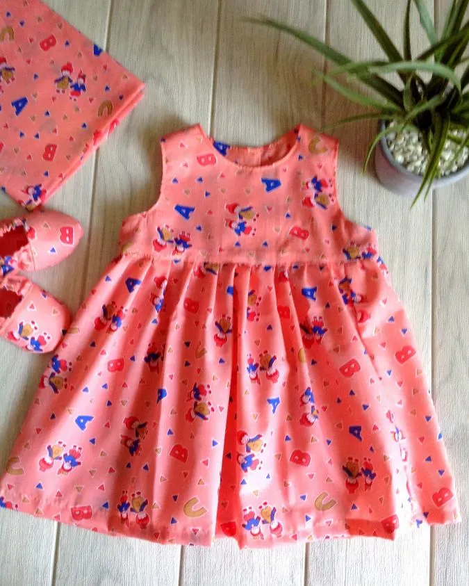 Baby girl cheap frock stitching