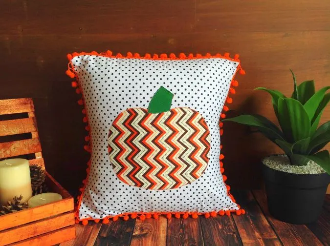 Easy Fall Pillow with Pumpkin Applique