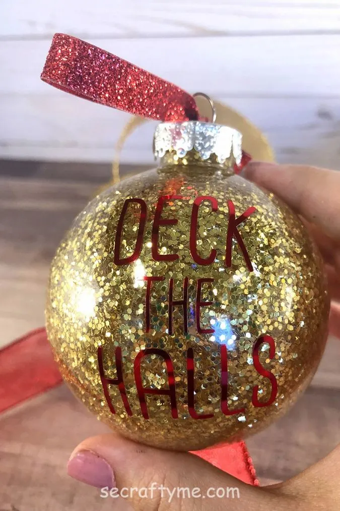 How to Create Christmas Glitter & Fillable Ornaments with Adhesive Vinyls