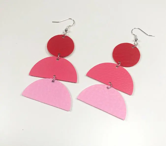 Faux leather earrings with cricut