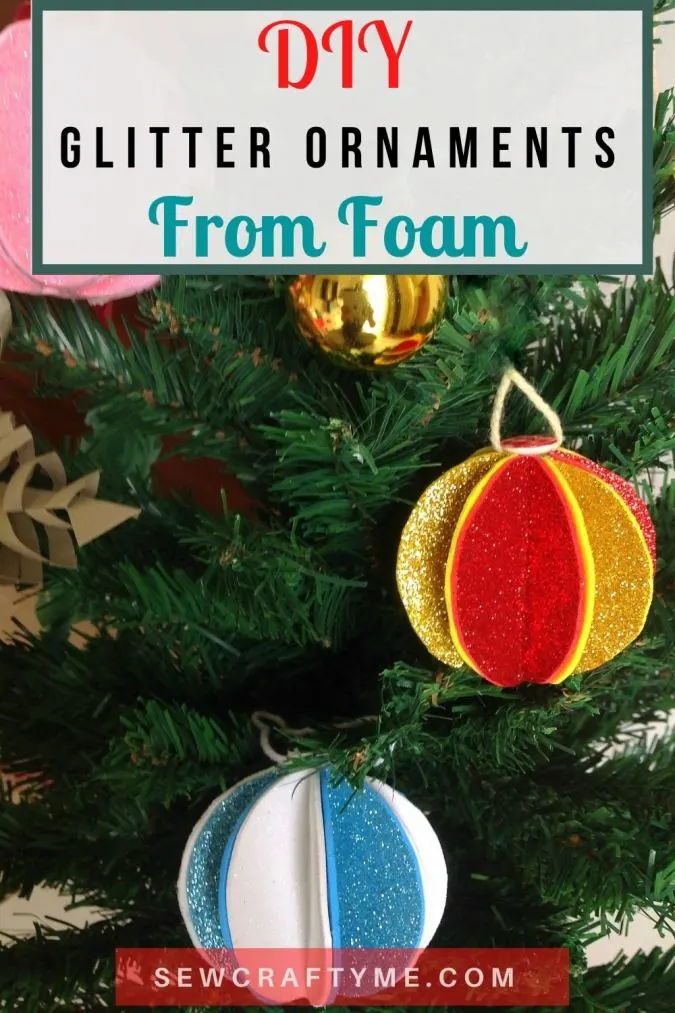 DIY How to make Christmas Tree with Glitter Foam Sheet