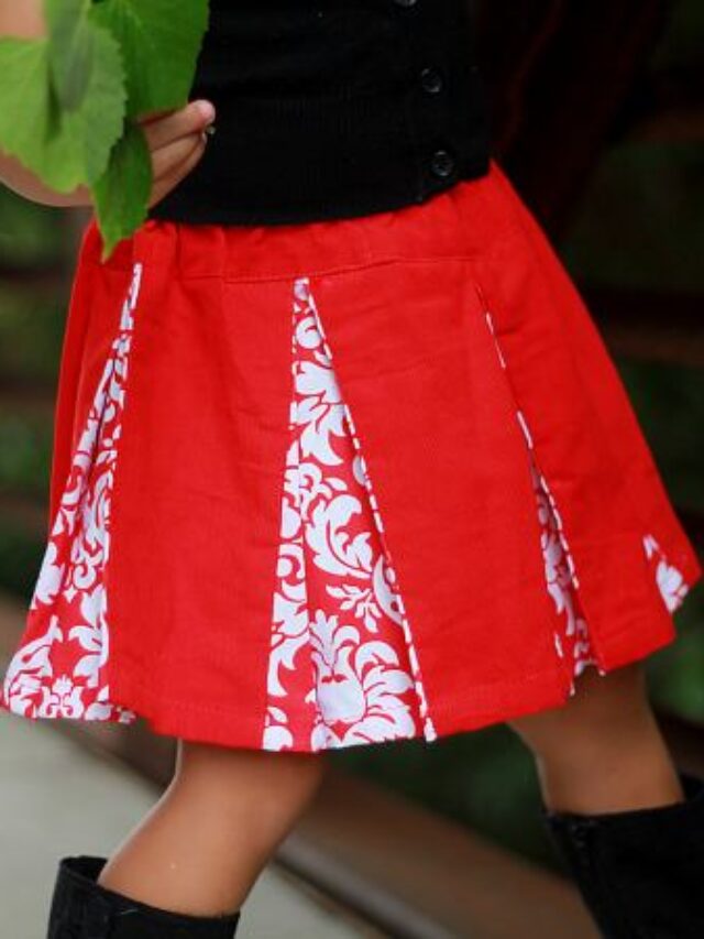 How to sew a box pleated skirt for girls