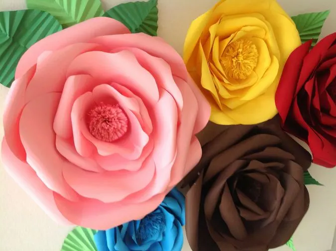 How to Make Paper Flowers/ Easy Large paper Flowers 