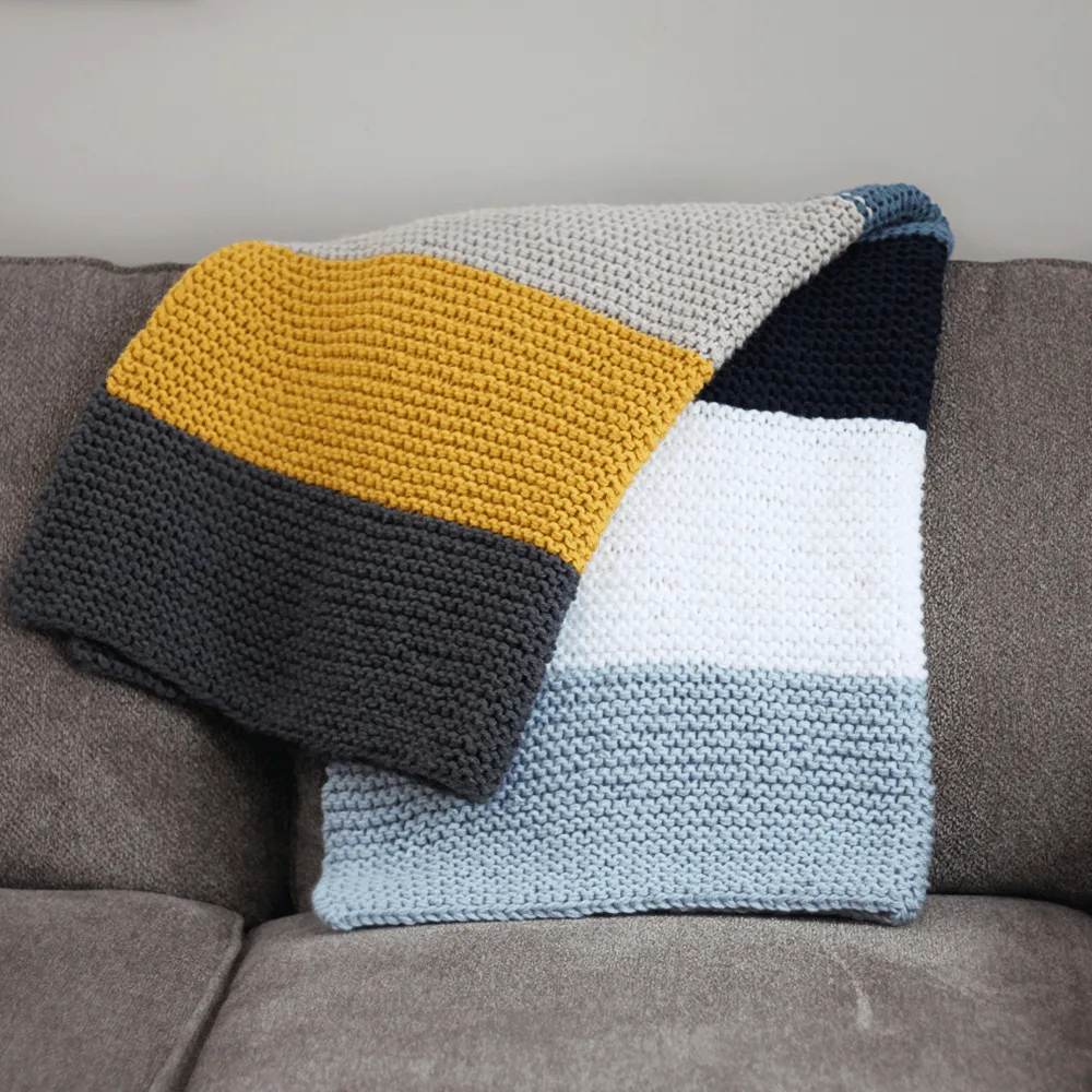 beginner knitted blanket diy