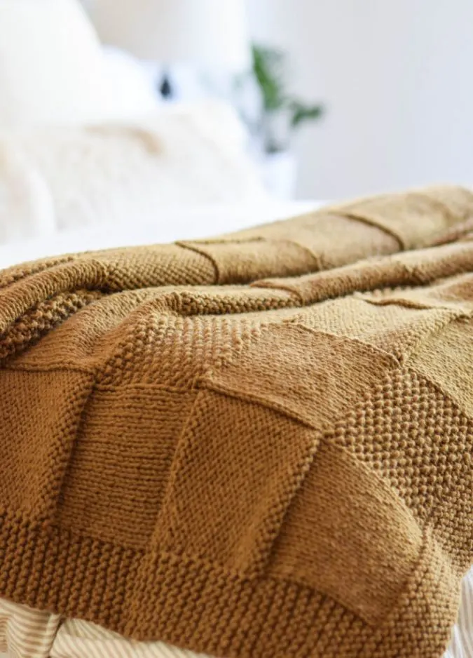 knit a seamless square blanket