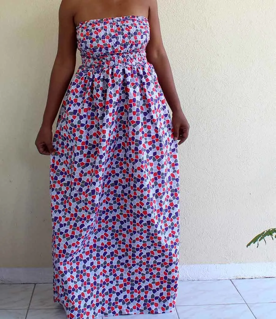 shirred maxi dress pattern