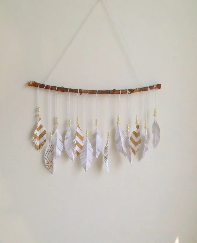 DIY Paper Feather Wall Hanging Sew Crafty Me