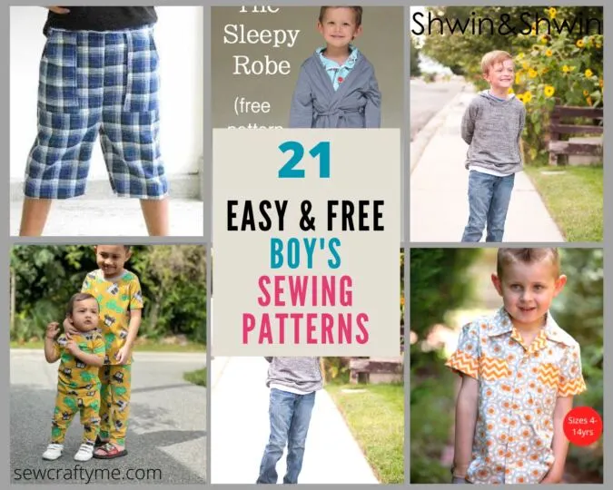 21 Fun and Easy Sewing Pattern for Boys - Sew Crafty Me