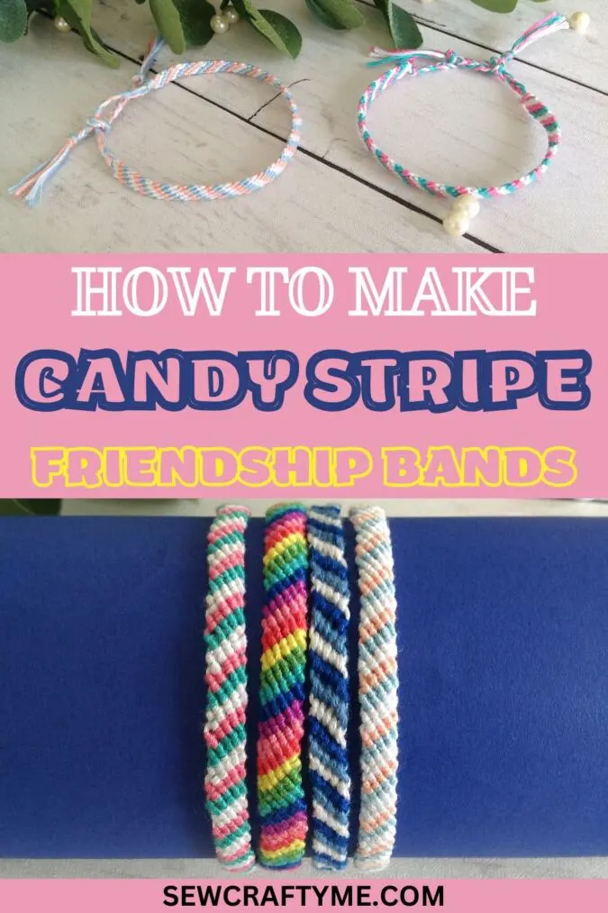 Candy stripe friendship bracelet tutorial 3 colors for beginners