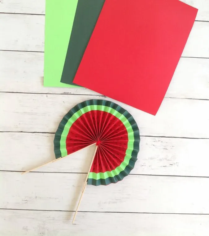 Watermelon Fan Craft with Paper - Easy Crafts For Kids