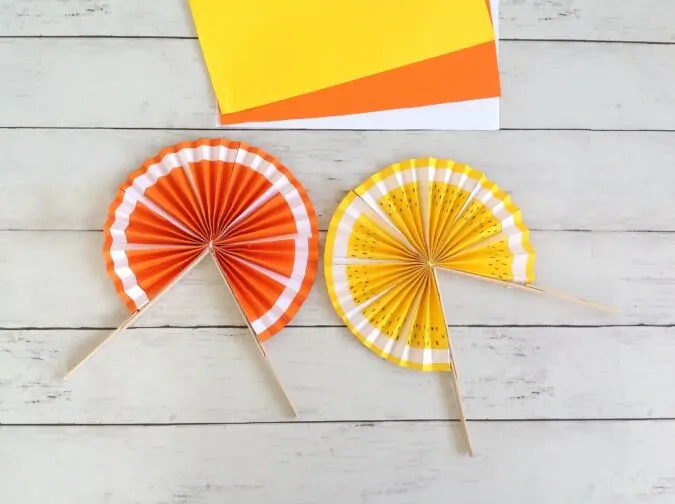 Fruit Paper Fan Craft for Kids - Sew Crafty Me