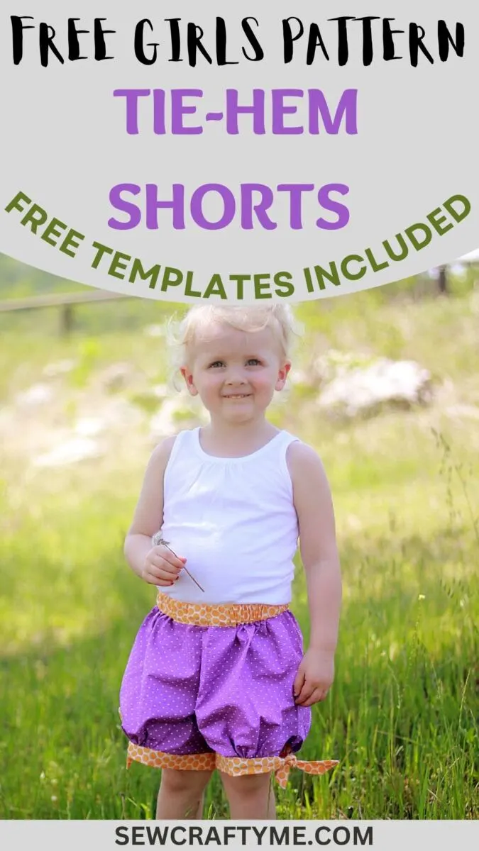 free pattern for a tie hem shorts