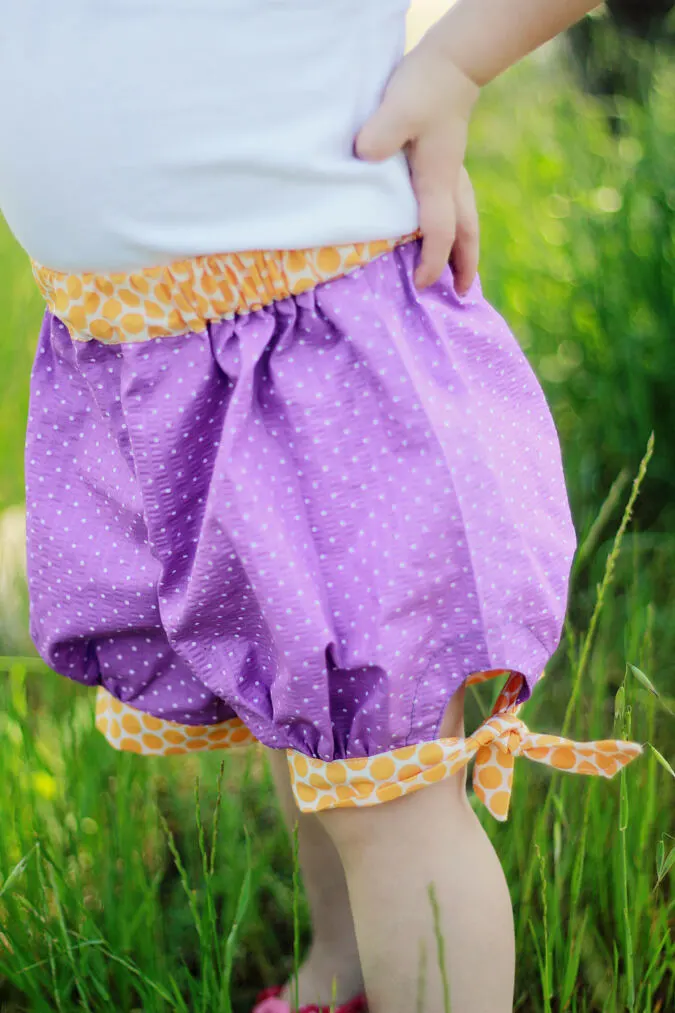 How to sew a tie hem shorts for girls