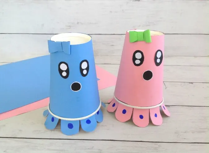 paper cup octopus craft