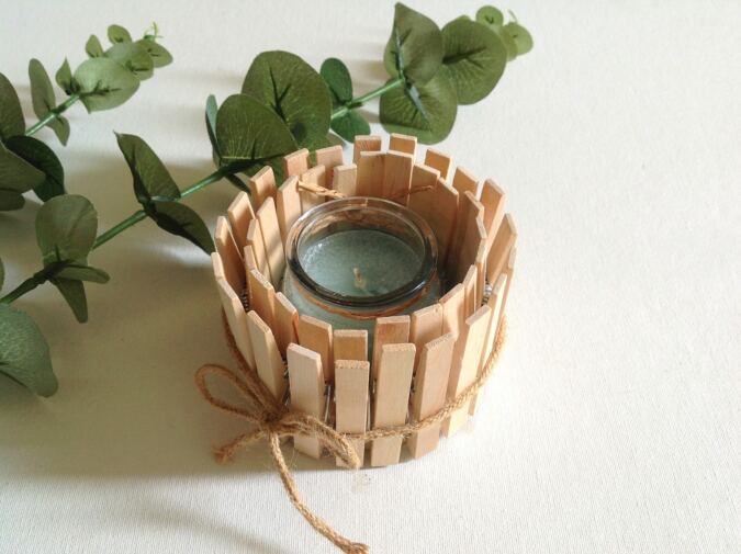 DIY Clothespin candle holder (1)