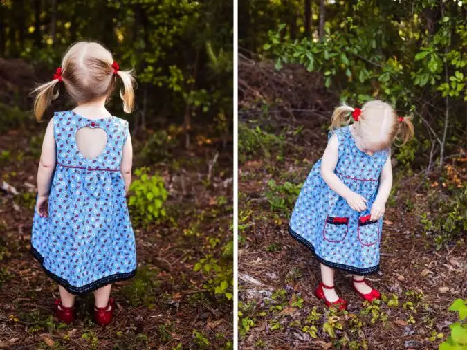 girls dress pattern with heart cut out