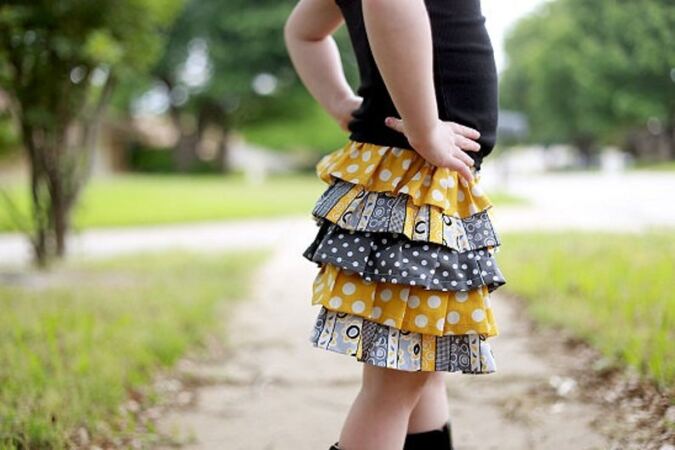 free ruffled skirt sewing pattern for girls