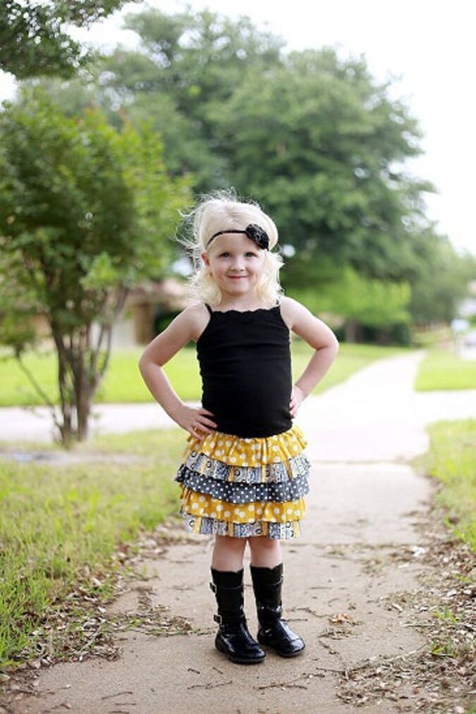 free ruffled skirt sewing pattern for girls