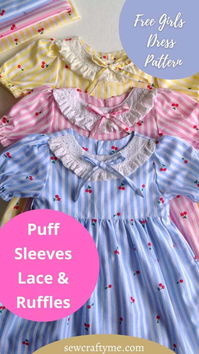  HOW TO SEW A GIRLS DRESS WITH YOKE, RUFFLE AND PUFF SLEEVES (1)