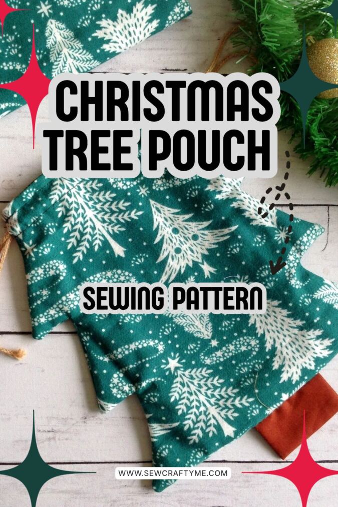CHRISTMAS TREE DRAWSTRING POUCH SEWING PATTERN 